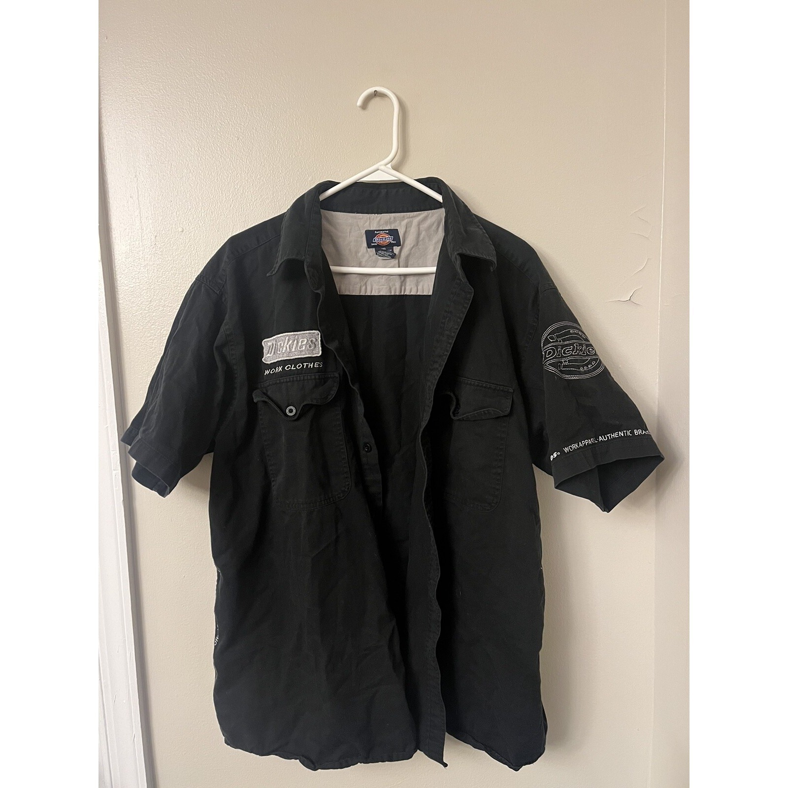 Dickies Work Clothes Rare Streetwear Embroidered Button Up Shirt - Size 2xl